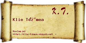 Klie Tímea névjegykártya
