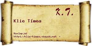 Klie Tímea névjegykártya