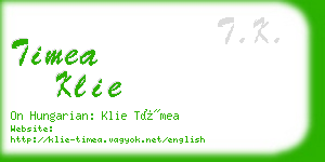 timea klie business card